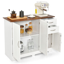 Wooden Kitchen Storage Cabinet with Adjustable Shelves Drawers & Doors