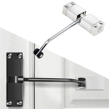 Stainless Steel Automatic Door Closer with Adjustable Spring, Noise Reduction, Durable Metal, Golden Color