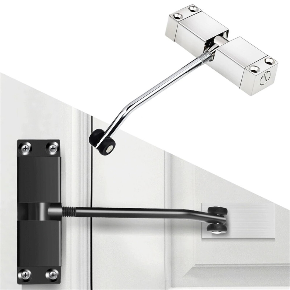 Stainless Steel Automatic Door Closer With Adjustable Spring, Noise Reduction, Durable Metal, Golden Color 9092120343106