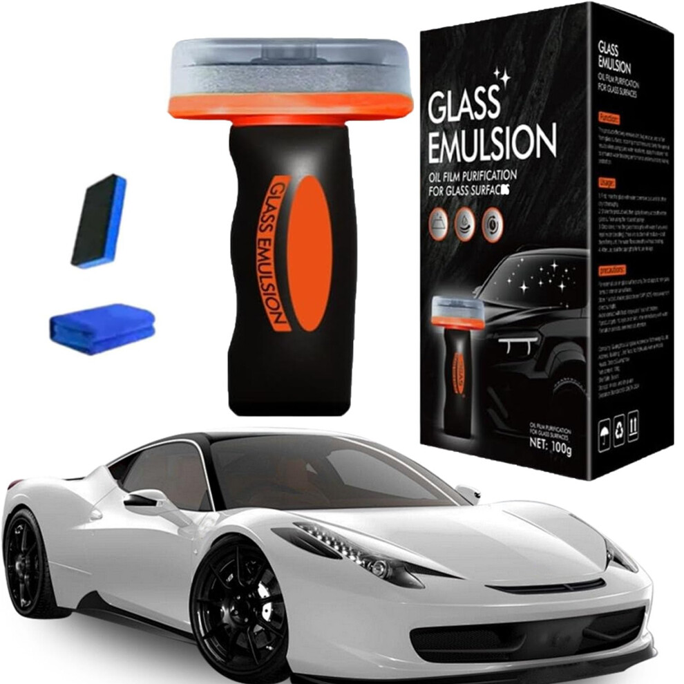 Car Glass Cleaner 100Ml With Builtin Soft Brush, Windshield Oil Film Remover For Clear Vision Finish 9771547717492