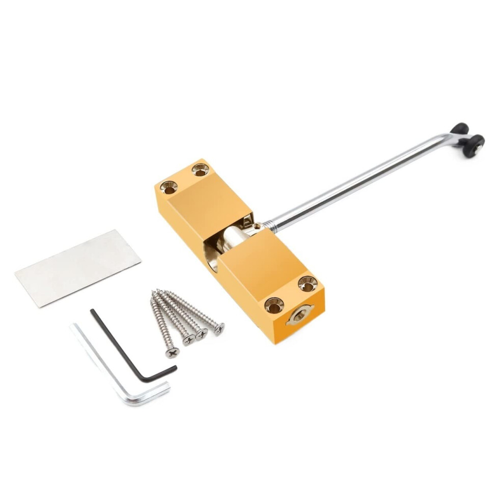 Gold Automatic Door Closer With Silent Hydraulic Closing And Adjustable Speed For Home And Office Use 9073542863328