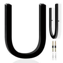 3 Inch Floating Black Aluminum House Number Letter U, Weatherproof Metal Address Sign for Home Outdoor