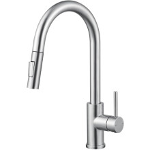 304 Stainless Kitchen Tap, Kitchen Mixer Tap with 360 Swivel Spout, 2 in 1 Pull Out Sprayer