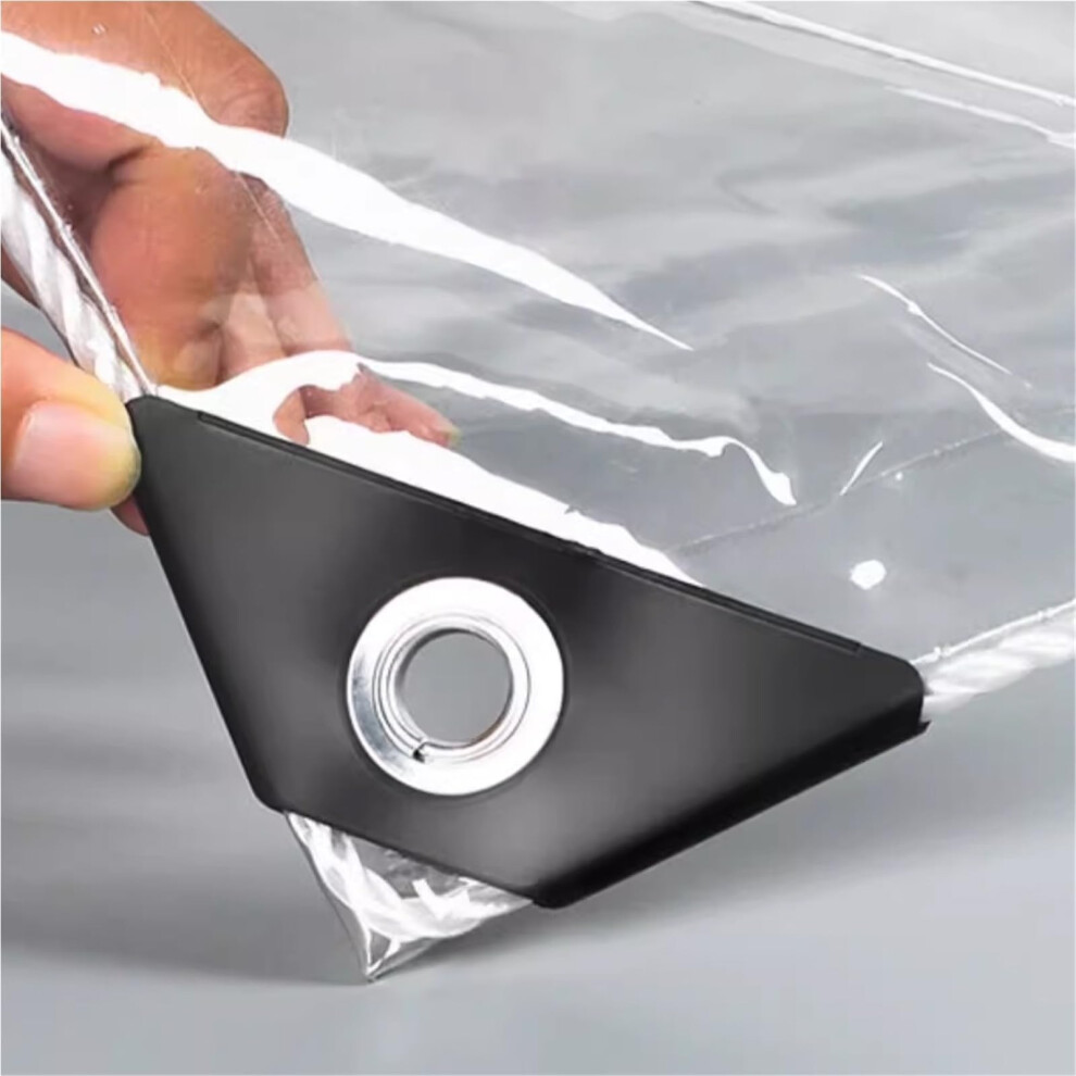 Clear Waterproof Pvc Tarpaulin With Reinforced Edges And Grommets For Patio Pergola Gazebo 9X9ft 9073542863359