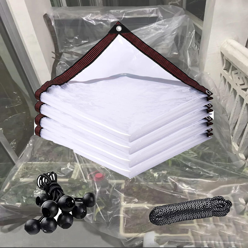 11X11 Clear Heavy Duty Tarp Waterproof Pvc Tarpaulin With Grommets For Greenhouse Patio And Garden 9771547717591