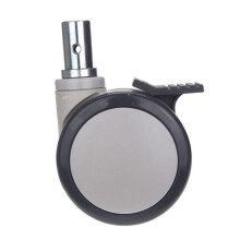 5 Inch PU Double Wheel Caster Wheels with Brake, Heavy Duty Silent Rollers for Medical Furniture