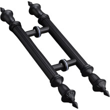 Black Sliding Door Handle 100cm Heavy Duty Steel Barn Door Pull with Rust Protection for Home Hotel