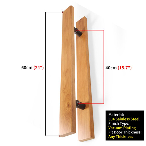 Wood Door Handle Set with DualSided Pull Design, RustResistant Solid Wood Exterior Door Pull for Barn, Shed, Gate 2
