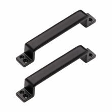 Heavy Duty 160mm Black Cabinet Pull Handle Set of 2, Durable Zinc Drawer Handle for Modern Kitchen Doors