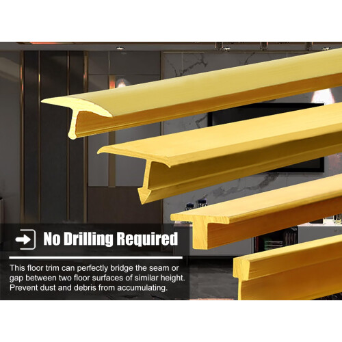 Brass Floor Transition Strip 100cm Durable Solid Brass T Molding for Seamless Floor Edge Divider 2