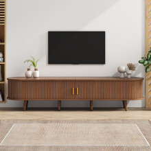 TV Stand with Sliding Doors 2-Tier Storage Shelf and Drawers Suitable for 70inch TV