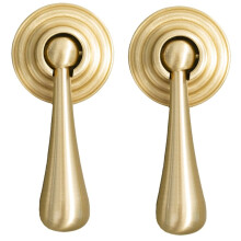 Brass Cabinet Knobs with Gold Antique Finish, Solid Brass Tear Drop Drawer Pulls for Kitchen Dresser (2pcs)