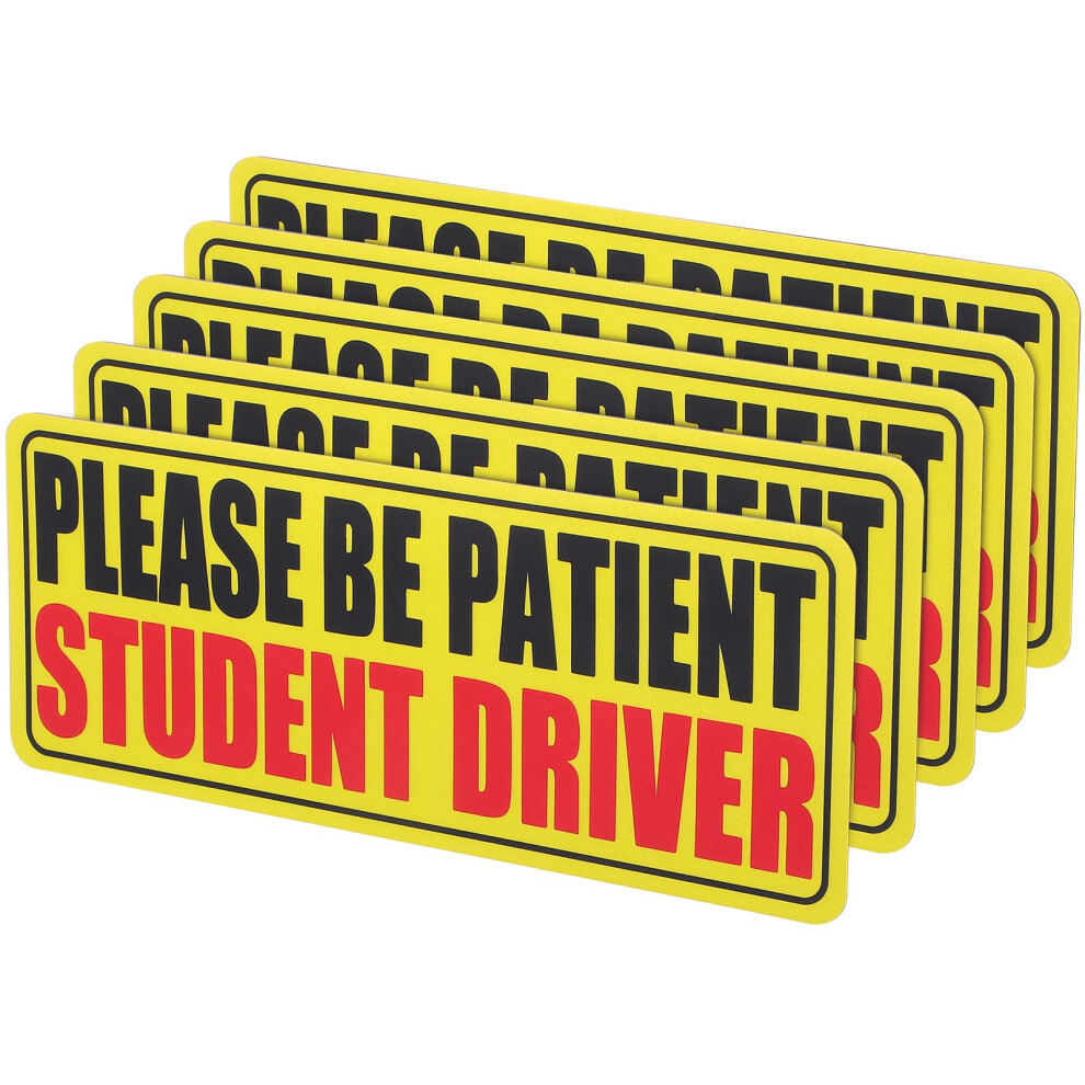 Student Driver Magnet 5 Pack Reflective Waterproof Car Signs Â Bright Visibility Removable Safety Decals For Teen Drivers 9330225184980