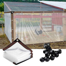 6x20 FT Clear Vinyl Tarp Heavy Duty Transparent Waterproof Tarpaulin for Patio Enclosure Outdoor Use