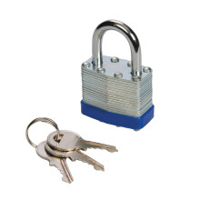 40mm Heavy Duty Laminated Steel Padlock with Hardened Shackle Double Lock Security 3 Keys