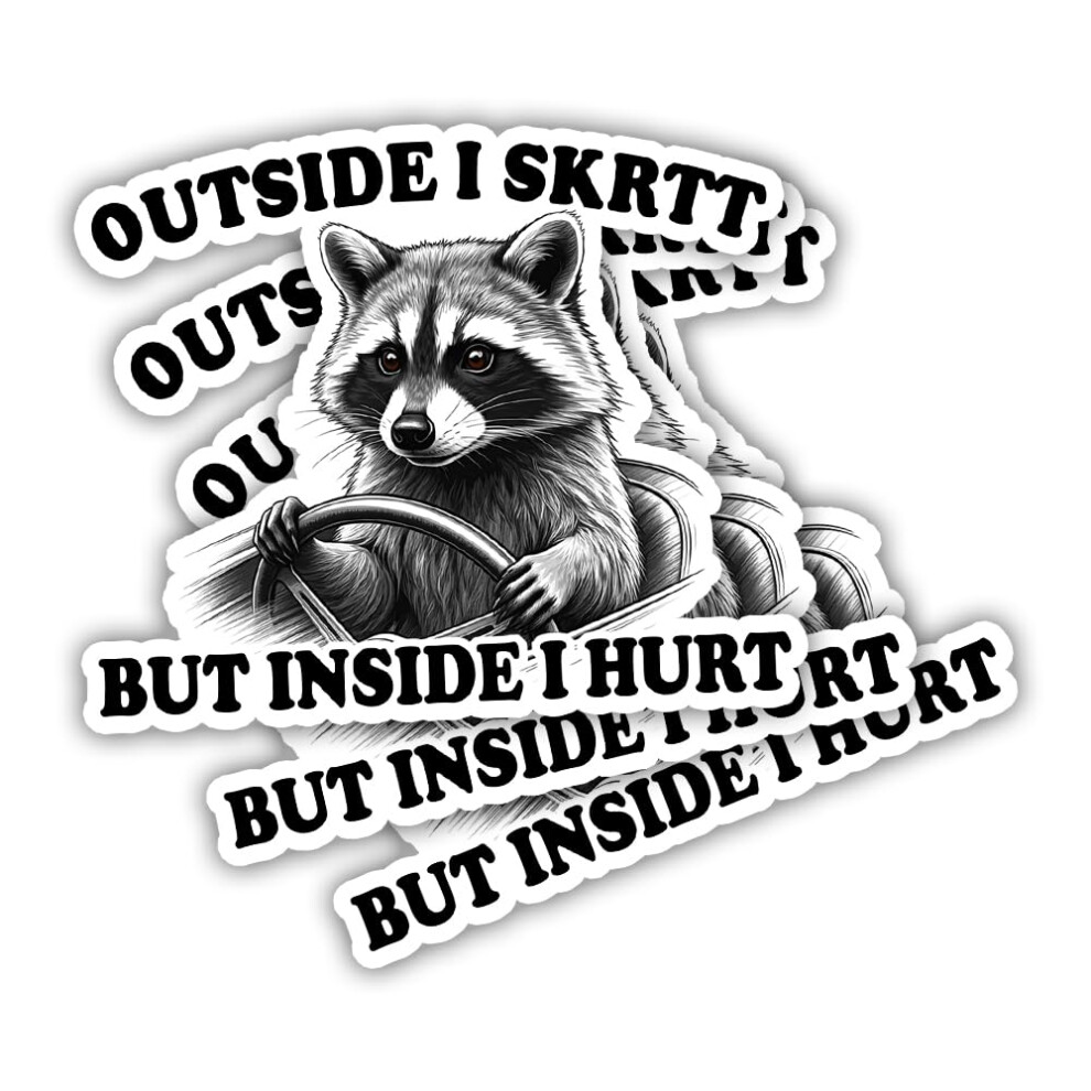 Funny Raccoon Car Sticker Waterproof Vinyl Bumper Decal For Cars Laptops And Driver Gift 9073542863809