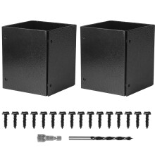Mailbox Post Base Cover Kit 2 Sets, Adjustable Iron Protector for 3.3–6 Inch Square Posts, Weather‑Resistant Durable Finish