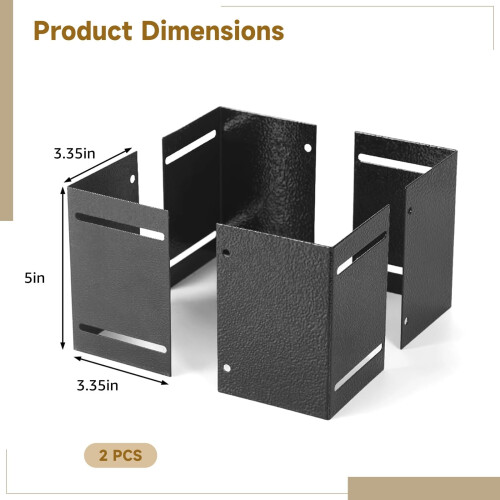 Mailbox Post Base Cover Kit 2 Sets, Adjustable Iron Protector for 3.3–6 Inch Square Posts, Weather‑Resistant Durable Finish 2