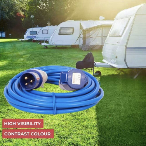 25M Waterproof Camping Caravan Motorhome Electric Mains Hook Up Cable 1