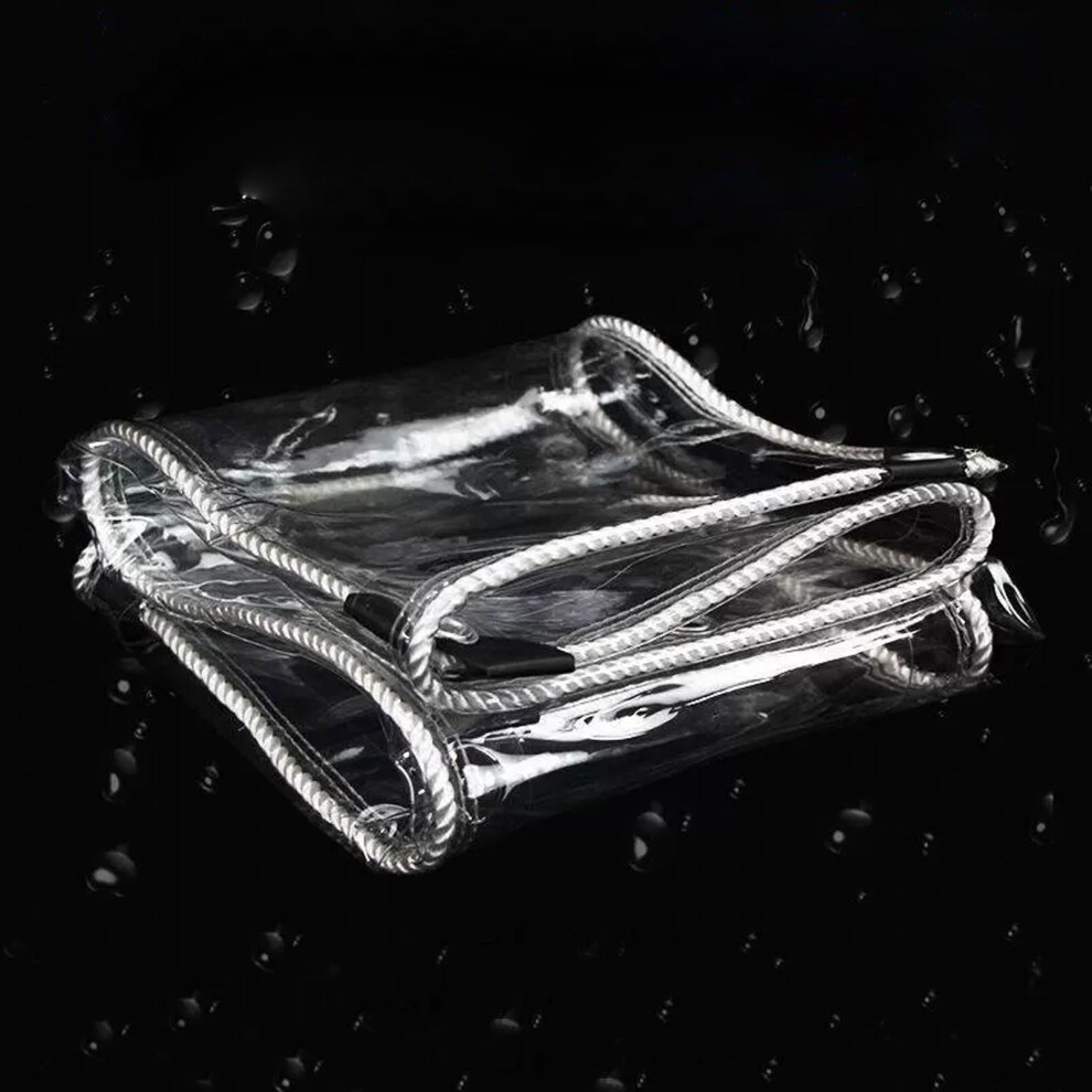 Clear Pvc Tarpaulin Waterproof Heavy Duty Transparent Tarp With Reinforced Grommets For Patio Deck Camping 4X5m 9092120344189
