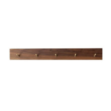 Wall Mounted Wooden Coat Rack 50cm with Durable Brass Hooks, SpaceSaving Entryway and Bedroom Use