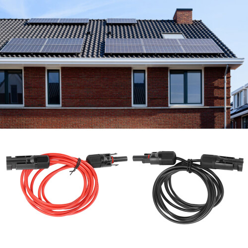 12AWG Solar Panel Extension Cable Australia 2m 6.6ft Red & Black Terminals 1