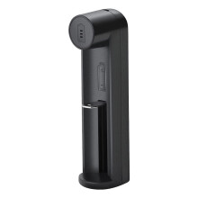 Fast Intelligent Single Slot Liion 18650 Battery Charger with SpringLoaded Adjustable Slot