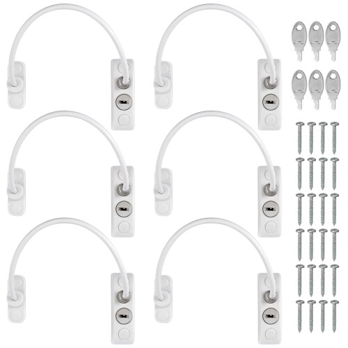 6PCS Window Restrictor Locks with Keys, Child Safety Window Locks for AntiTheft and Ventilation