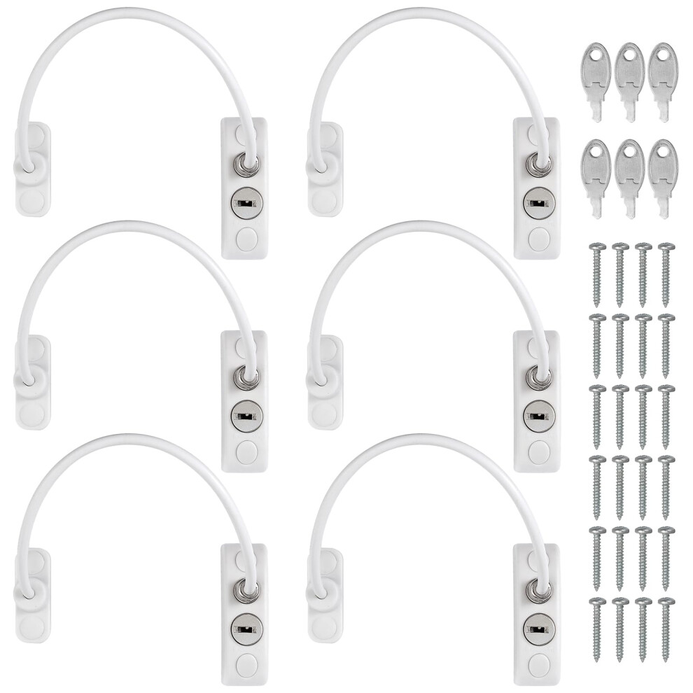 6PCS Window Restrictor Locks with Keys, Child Safety Window Locks for AntiTheft and Ventilation
