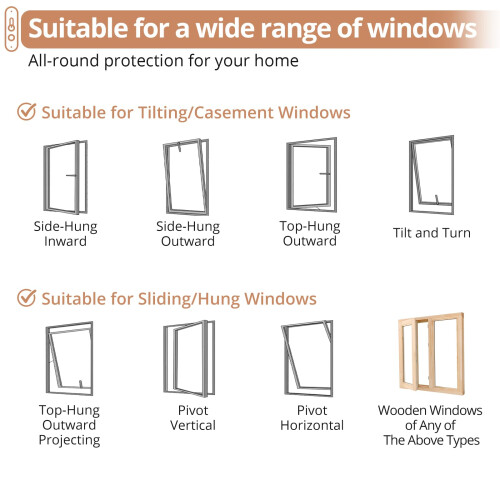 6PCS Window Restrictor Locks with Keys, Child Safety Window Locks for AntiTheft and Ventilation 2