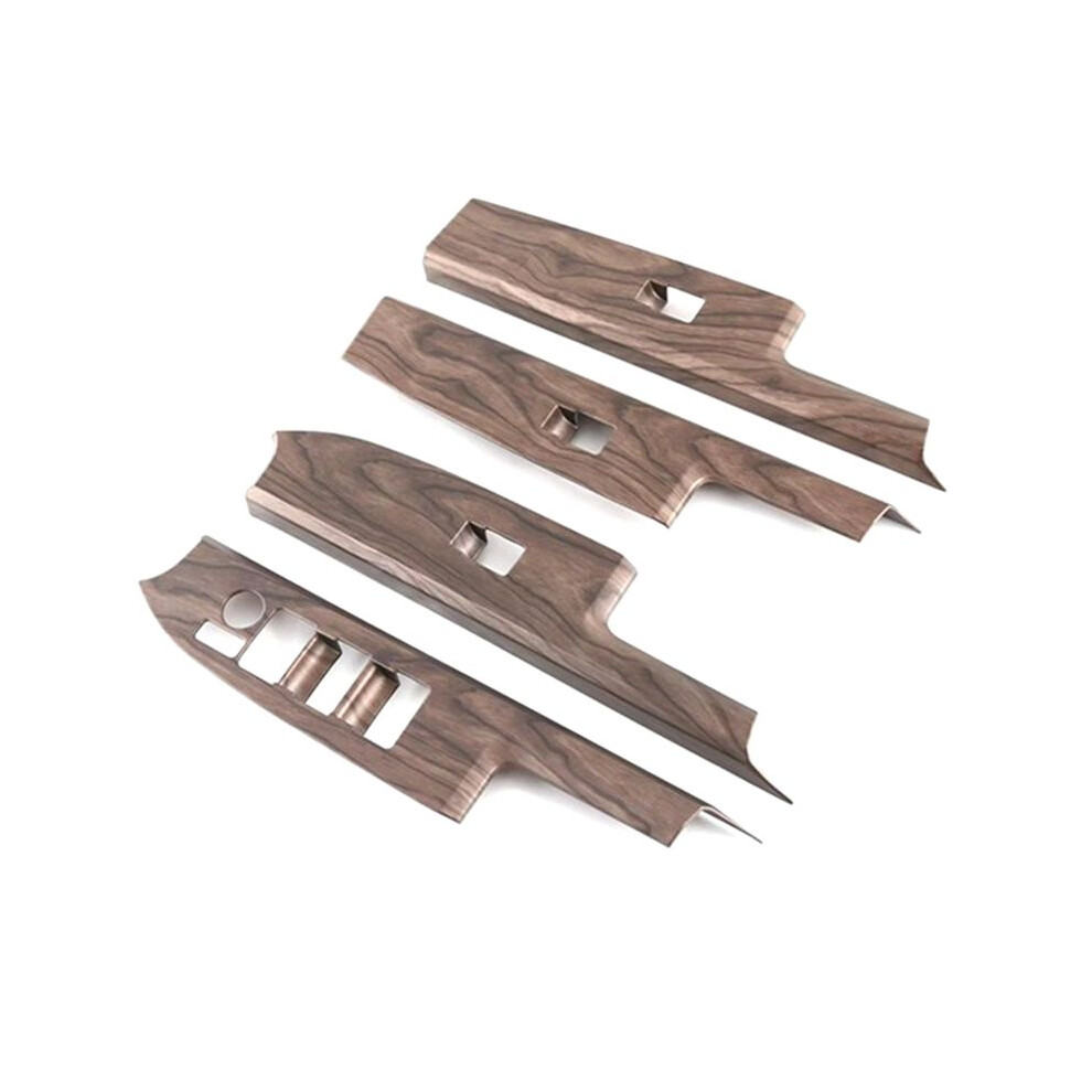 Tauoh 4Pcs Car Window Glass Lift Button Cover Trim Door Armrest Panel For Bz4x 2022 2023 Mahogany
