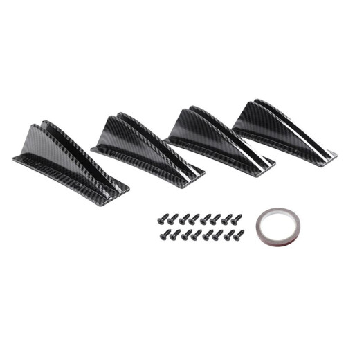 Universal 4Pcs/Set Car Rear Bumper Diffuser Spoiler ABS Anti-Collision Rear Bumper Lip Diffuser A 1