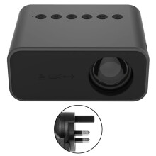 Mini Projector with ShortThrow Projection, OneButton Connection, Portable Home Theater, Black
