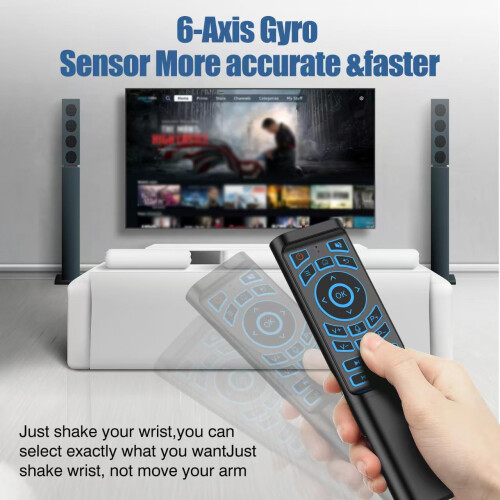 Mini Air Mouse Remote with Keyboard, DualMode Bluetooth and 2.4G, 7Color Backlit for Android Box PC Windows 1