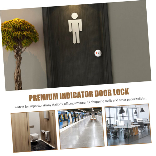 Bathroom Privacy Door Lock with Indicator, Chrome Lever, Durable Stainless, Easy Install, 2 Sets 1