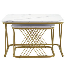 Nest of 2 Tables,Square Coffee Table Set