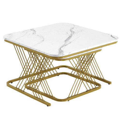 Nest of 2 Tables,Square Coffee Table Set 2