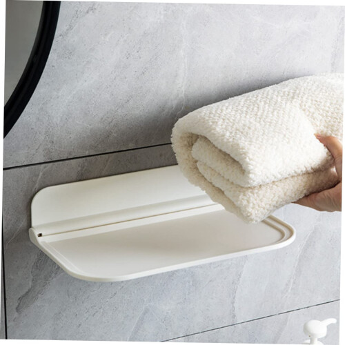 Foldable Bathroom Shelf Wall Mounted Storage Rack for Towels Soap Space Saving Design 1