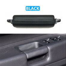 Car Interior Door Pull Handle Trim 7L6867161 for 2003-2010 Side Door Handle Inner PU Leather LHD RHD Black