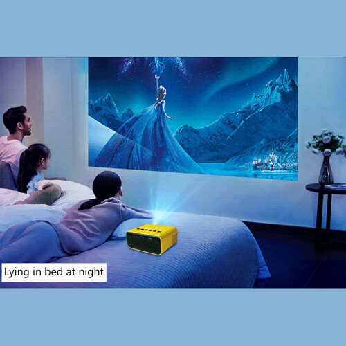 Mini Projector with ShortThrow Projection, OneButton Connection, Portable Home Theater, Black 2