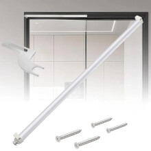 Automatic Sliding Door Closer White, Heavy Duty Quiet Pneumatic Damping, Adjustable Self Closing for Patio Doors 29.5–51.2 Inches