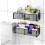 Rustproof Bathroom Wall Shelf Organizer with Hooks for Kitchen or Bathroom Storage Rack Black 2