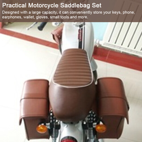 PU Saddlebags 250x120x240mm Capacity Black/Brown 1
