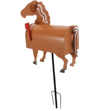 Horse Mailbox Rustic Farmhouse Iron Mailbox Outdoor Horse Shaped Decorative Metal Post Box for Garden Decor
