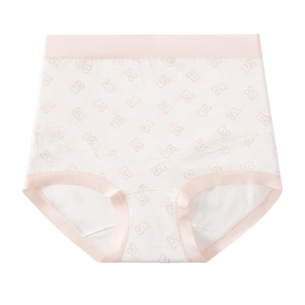 Breathable Cotton Maternity Underwear High Waist-light pink XL