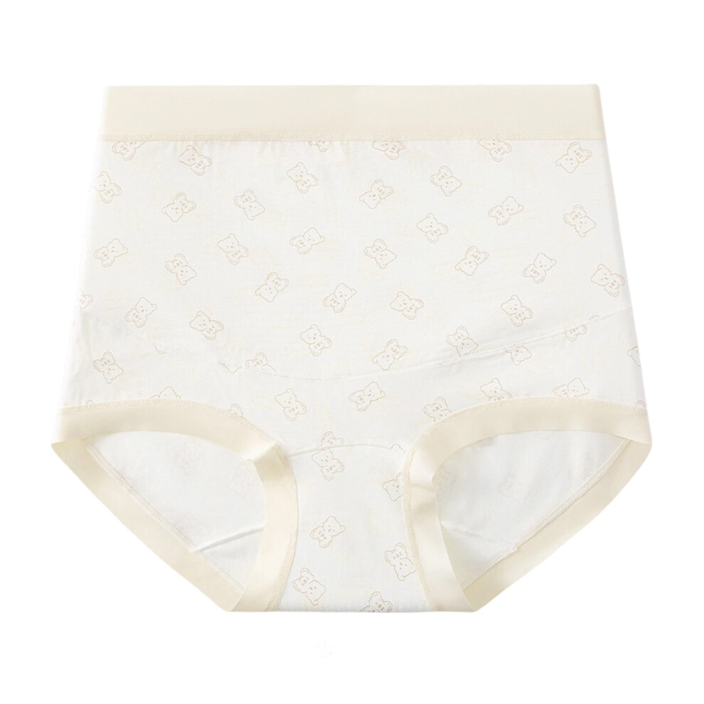 High Waist Bactericidal Maternity Underwear-Cream yellow XXL
