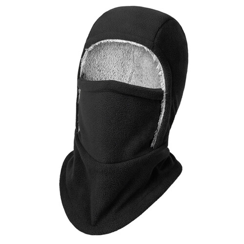 Insulated Windproof Balaclava Hooded For Cold Climate-Black