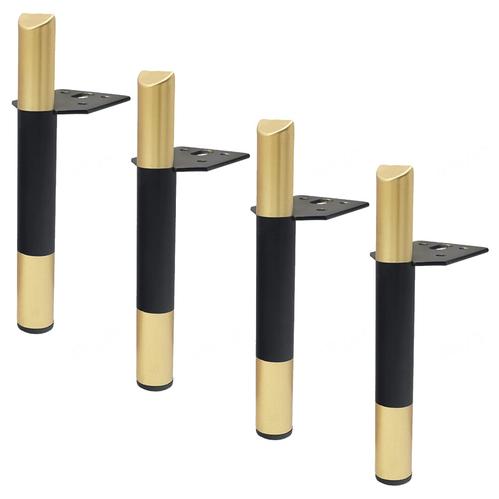 Adjustable Metal Furniture Legs 4 Pcs Black Gold Heavyduty Support With Antislip Rubber Base For Sofa Table Cabinet Desk 9073542865537