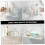 2pcs Wall Mounted Storage Shelf Bathroom Organizer Rack with Hooks, SpaceSaving Modern Design, White and Gray 5