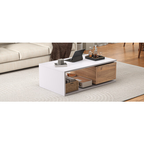 Coffee table with 360°Rotating drawer 2